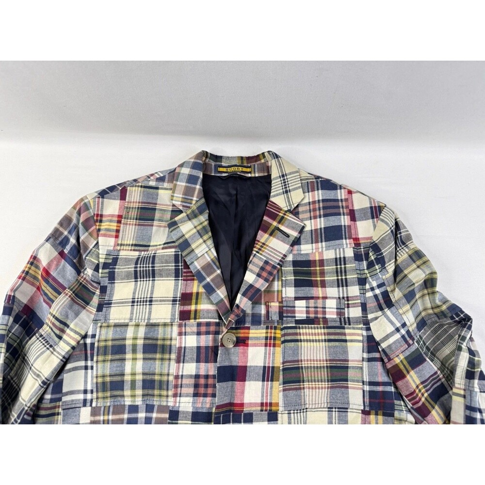 Rare Vintage Rugby Ralph Lauren Patchwork Blazer Size Medium - Picture 3 of 16